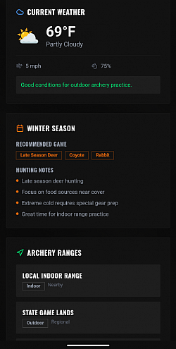 Huntmaster Beta Location Based Display UI